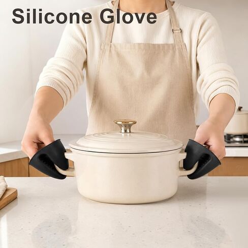 2 Pcs Removable Pot Handle, 7.5" Detachable Handle for Pots and Pans, Universal Cookware Handle Replacement with 4 Pcs Silicone Oven Mitts Heat Resistant Suitable for All Cookware in Saudi Arabia