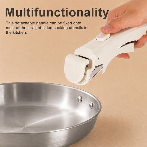 2 Pcs Removable Pot Handle, 7.5" Detachable Handle for Pots and Pans, Universal Cookware Handle Replacement with 4 Pcs Silicone Oven Mitts Heat Resistant Suitable for All Cookware in Saudi Arabia