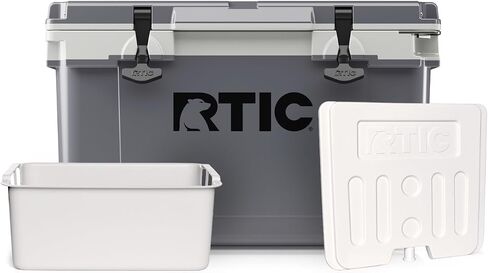 RTIC 32 QT Ultra-Light Cooler Bundle with Freezable Divider and Dry Goods Basket, Hard Insulated Portable for Beach, Camping, Picnic, Fishing, Boat, 30% Lighter Than Rotomolded in Saudi Arabia