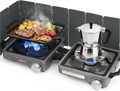 SHINESTAR 2 Burner Camping Stove, 24000 BTU Portable Propane Camp Stove in Saudi Arabia