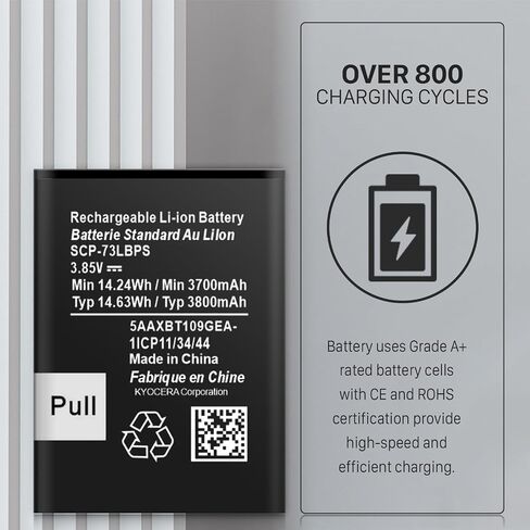 SCP-73LBPS Battery, [2026 New Upgrade] 3800mAh Ultra High Capacity Li-ion Replacement Battery for Kyocera DuraXV Extreme E4810 Verizon Flip Phone in Kuwait