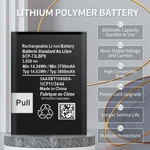 SCP-73LBPS Battery, [2026 New Upgrade] 3800mAh Ultra High Capacity Li-ion Replacement Battery for Kyocera DuraXV Extreme E4810 Verizon Flip Phone in Kuwait