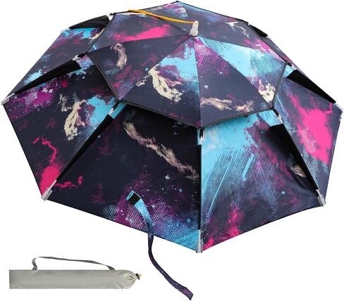 RedSwing Diameter Large Umbrella Hat for Adults and Kids, Hands Free UV Protection Head Umbrella Double Layer for Fishing, Gardening, Beach and Golf, Blue/Silver/Camouflage in Kuwait