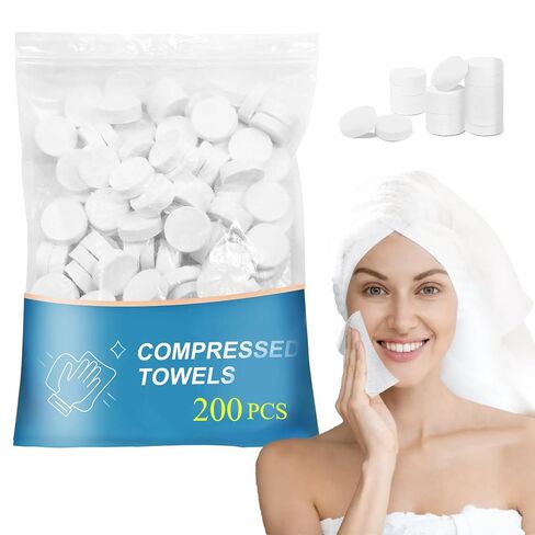 120PCS Compressed Towel Tablets - Disposable Face Towels for Travel in Saudi Arabia