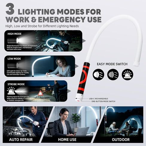 30-Inch Flexible LED Work Light USB-C Rechargeable Bendable Mechanic Light in Saudi Arabia