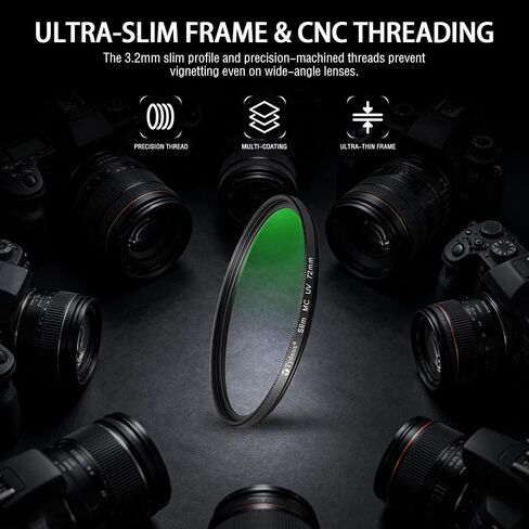 72mm UV Filter, 3.2mm Ultra Slim Frame HD Optical Glass in Kuwait