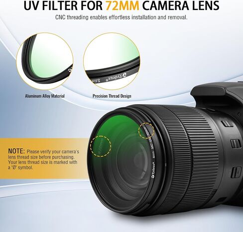 72mm UV Filter, 3.2mm Ultra Slim Frame HD Optical Glass in Kuwait
