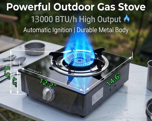 Horynar Single Burner Propane Stove 13,000 BTU, Gas Stove Auto Ignition in Saudi Arabia