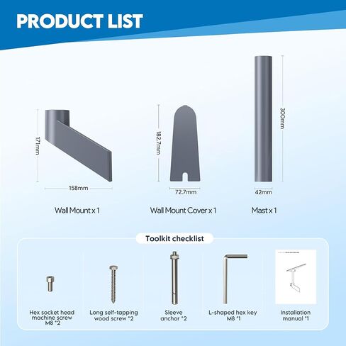 EDUP LOVE Starlink V5 Wall Mount, 360° Adjustable Mount for Starlink Gen 5 in Saudi Arabia