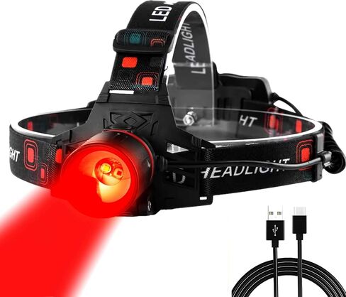 LUXNOVAQ Red Light Headlamp for Hunting, LED Rechargeable Headlight in Saudi Arabia