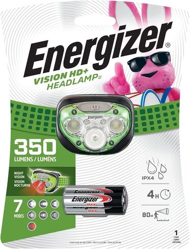 Energizer LED Headlamp, Bright and Durable, Lightweight, Built For Camping, Hiking, Outdoors, Emergency Light, Best Head Lamp for Adults and Kids, Batteries Included in Saudi Arabia