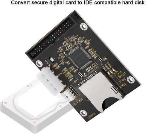 SD Memory Card to IDE Adapter Compact Converter for Operating System Installation Black 40Pin 1 Unit in Saudi Arabia