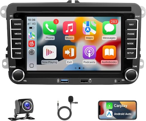Leadfan Android Car Stereo for VW Volkswagen Passat Jetta Tiguan Beetle Tiguan Caddy Seat Golf 5 6, 7 Inch Touchscreen for Jetta Car Radio with Carplay Android Auto 5G WiFi Bluetooth 5.1 Backup Camera in Kuwait