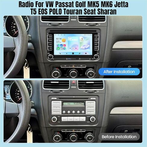 Leadfan Android Car Stereo for VW Volkswagen Passat Jetta Tiguan Beetle Tiguan Caddy Seat Golf 5 6, 7 Inch Touchscreen for Jetta Car Radio with Carplay Android Auto 5G WiFi Bluetooth 5.1 Backup Camera in Kuwait