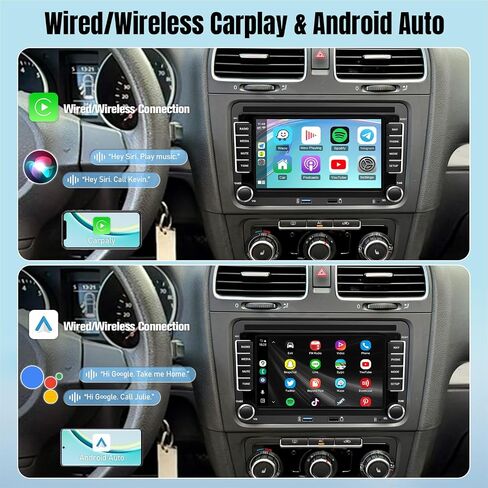 Leadfan Android Car Stereo for VW Volkswagen Passat Jetta Tiguan Beetle Tiguan Caddy Seat Golf 5 6, 7 Inch Touchscreen for Jetta Car Radio with Carplay Android Auto 5G WiFi Bluetooth 5.1 Backup Camera in Kuwait