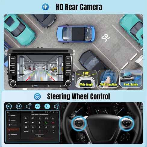 Leadfan Android Car Stereo for VW Volkswagen Passat Jetta Tiguan Beetle Tiguan Caddy Seat Golf 5 6, 7 Inch Touchscreen for Jetta Car Radio with Carplay Android Auto 5G WiFi Bluetooth 5.1 Backup Camera in Kuwait