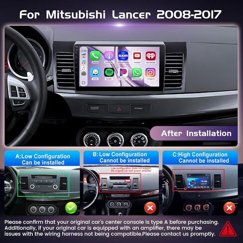Inefala Car Radio for Mitsubishi Lancer 2008-2017 with Carplay Android Auto in Saudi Arabia