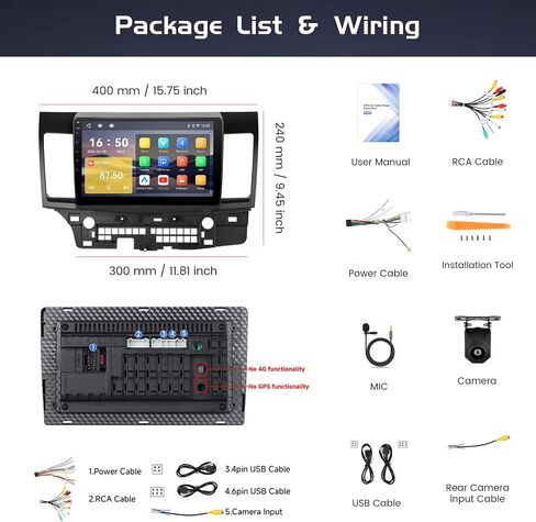 Inefala Car Radio for Mitsubishi Lancer 2008-2017 with Carplay Android Auto in Saudi Arabia