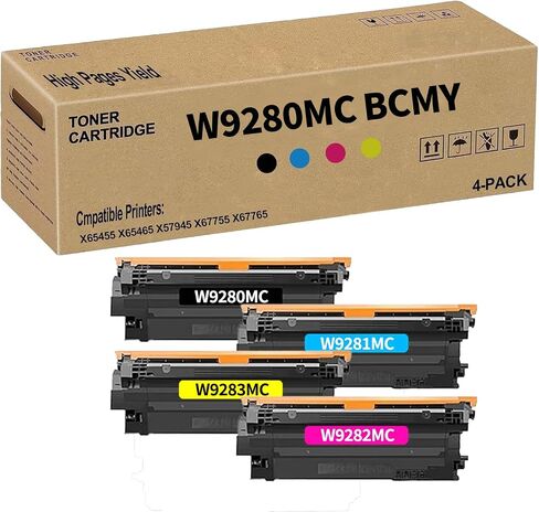 W9280MC W9281MC W9283MC W9282MC Toner Cartridge Use for Enterprise X65455 X65465 X57945 X67755 X67765 Printers (4 Pack) in Saudi Arabia