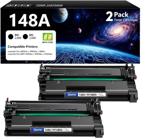 148A Toner Cartridge Black 2-Pack Compatible for HP LaserJet Pro 4001dn 4001dw 4001n MFP 4101dw 4101fdn 4101fdw 4001 4101 Series Printer Replacement for HP 148A 148X W1480A W1480X 148 Monochrome Ink in Saudi Arabia