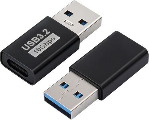 REXUS USB A Female to USB C Female Adapter[2 Pack], Maximum 100W Quick Charge and 10Gb High-Speed Data Transmission, Type C Adapter for Laptop,Smartphone Compatible with iOS,Android(U31_FA2FC) in Kuwait