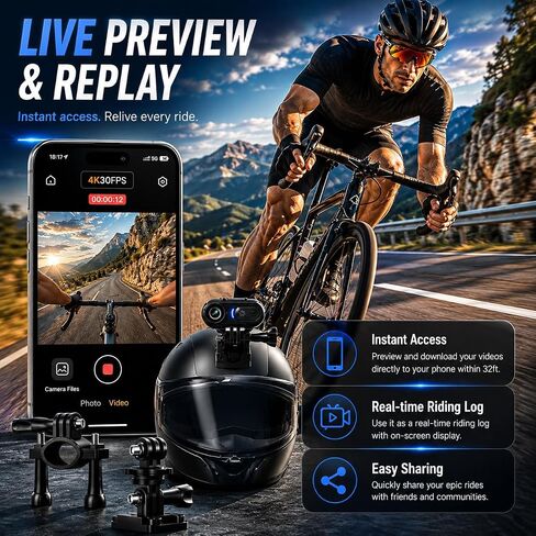 4K Mini Body Camera, Thumb-Sized Wearable Action Cam with Audio & Video, 64GB Storage, Hands-Free Portable Camera for Work, Travel, Pet Walks & Vlogging in Saudi Arabia