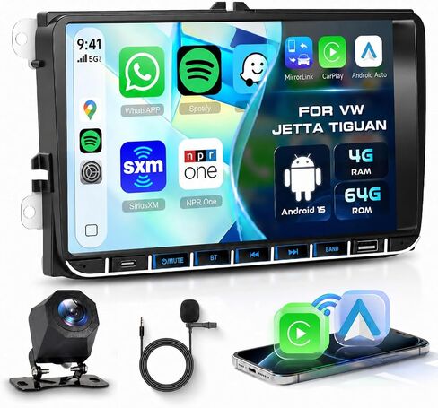 4+64G 9" Car Stereo for VW Volkswagen Seat Golf Passat Jetta Beetle Tiguan in Kuwait