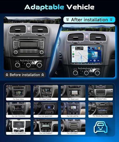 4+64G 9" Car Stereo for VW Volkswagen Seat Golf Passat Jetta Beetle Tiguan in Kuwait