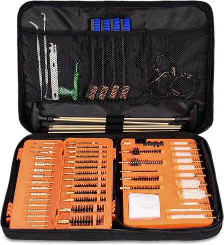 Raiseek Gun Cleaning Kit Universal Gun Cleaning Kit Rifle Handgun Shotgun Pistol Cleaning Kit for All Guns with Denser Brass Brushes, Mops, Jags,Rods,Ropes and Travel Size Gun Range Bag in Kuwait