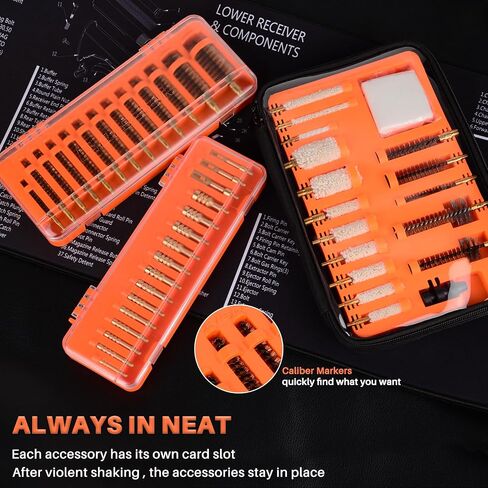 Raiseek Gun Cleaning Kit Universal Gun Cleaning Kit Rifle Handgun Shotgun Pistol Cleaning Kit for All Guns with Denser Brass Brushes, Mops, Jags,Rods,Ropes and Travel Size Gun Range Bag in Kuwait