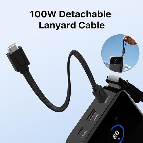 شاحن محمول JUOVI بقوة 222 واط لبنك الطاقة المحمول بسعة 25000 مللي أمبير في الساعة مع كابل USB-C in Kuwait
