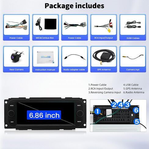 Car Stereo Radio for Chrysler Concorde 2002 2003 2004 CarPlay Android Auto in Saudi Arabia