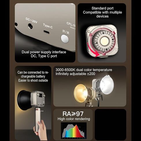 Cryfokt 100W COB LED Video Light with BowensMount 3000 to 6500K Ra97 for in Saudi Arabia