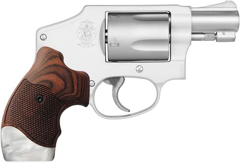 Cool Hand J Frame 642 38 Special Rosewood Grips for Smith & Wesson, S&W J Round Revolver Grips, Screws Included, Checker Diamond Cut w/White Pearl, w/Finger Grooves, TSFR-DC-BWWP in Kuwait