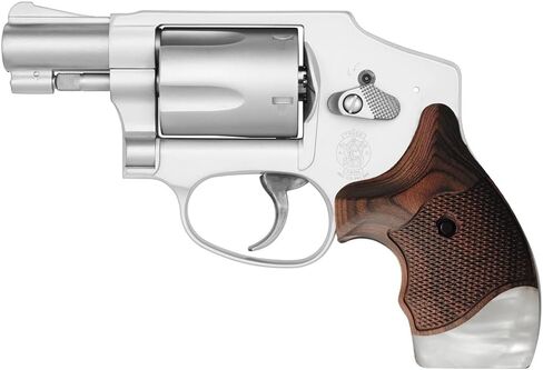 Cool Hand J Frame 642 38 Special Rosewood Grips for Smith & Wesson, S&W J Round Revolver Grips, Screws Included, Checker Diamond Cut w/White Pearl, w/Finger Grooves, TSFR-DC-BWWP in Kuwait