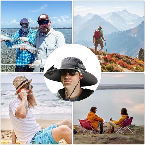 ZRW Hat with Fan,Solar Fan Hat,Fan Hats for Men with 2 Solar Fan,Outdoor Fishing,Waterproof Outdoor Hiking Camping Fishing in Saudi Arabia