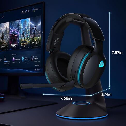 سماعة ألعاب لاسلكية AOC 2.4 جيجا هرتز لأجهزة PS5، PS4، الكمبيوتر الشخصي، سويتش، 45 ساعة، أسود in Saudi Arabia