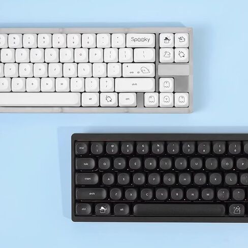Gliging MOA Profile PBT Keycaps, 124 Keys White Cute Ghost Theme Keycap Set in Saudi Arabia