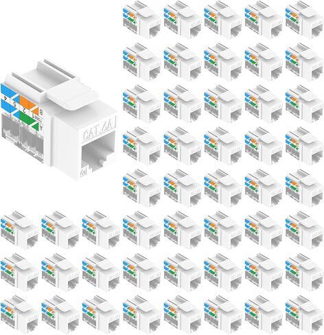 VCE Cat6A RJ45 Keystone Jacks UL Listed 50-Pack, 110-Type UTP Modular Jacks in Saudi Arabia