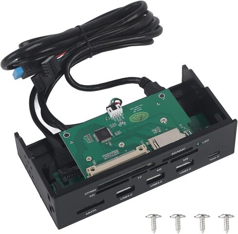 Internal Card Reader, 5.87 Inch USB 3.0 Hub with 5 Ports 6 Card Slots Multifunction Interface, Equipped with ESATA and USB 3.1 Port for .25 Inch Drive Bay in Saudi Arabia