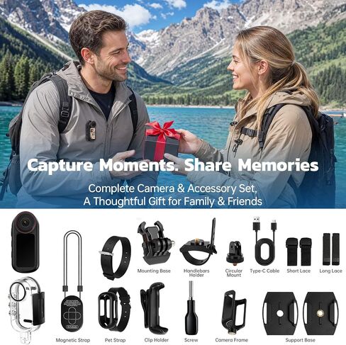 4K Mini Body Camera with 1.5" Screen, WiFi Magnetic Wearable POV in Kuwait