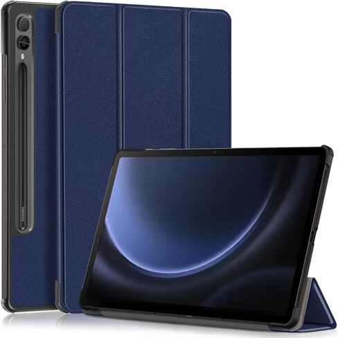 Case for Samsung Galaxy Tab S9 FE Plus SM-X610/SM-X616 12.4inch Tri-Fold Smart Tablet,Ultra Slim Lightweight Stand Hard PC Back Shell Folio Cover,Auto Sleep/Wake(Black) in Saudi Arabia