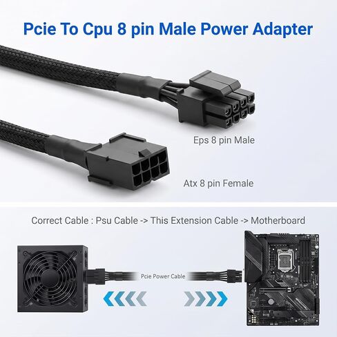 8 Pin CPU Power Adapter PCIe 8 Pin Female to CPU 8pin (4+4) Male in Saudi Arabia