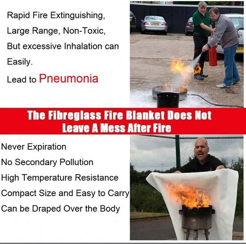 Fire Blanket for Home Emergency Survival – Fiberglass Suspend Fire Flames Suspension Blankets for Home and Kitchen School Grill Garage House Warehouse Safety (2pcs-FireBlankets) in Kuwait