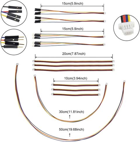 I2C Qwiic Cable Kit Stemma QT Wire and SH1.0 Connectors Kit Bundle for SparkFun Development Boards Sensor Board Breakout Breadboard 4 Pin in Saudi Arabia