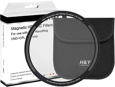 H&Y 1/4 Magnetic White Mist Filter for RevoRing Mark II 67-82mm | 1/4 Soft Diffusion, White Pro Mist with German Optical Glass for Dreamy Portraits, Glow Effect & Creative Video in Saudi Arabia
