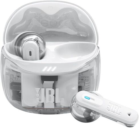 JBL Tune Flex 2 - True Wireless Noise Cancelling Earbuds Spatial Sound and Smart Ambient Technology, 6 mics for Perfect Calls, up to 48Hrs of Playback, IP54 Dust & Water Resistant (Ghost White) in Saudi Arabia