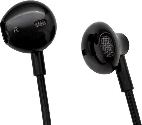 Tube Headphones, Anti-Radiation Earbuds with USB-C Jack, EMF Free Earphones for Safe and Clear Audio, Mic and Volume Control, Comfortable Fit. (Black) in Saudi Arabia