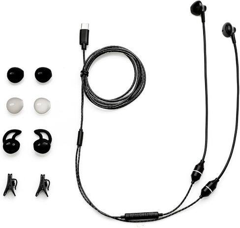 Tube Headphones, Anti-Radiation Earbuds with USB-C Jack, EMF Free Earphones for Safe and Clear Audio, Mic and Volume Control, Comfortable Fit. (Black) in Saudi Arabia