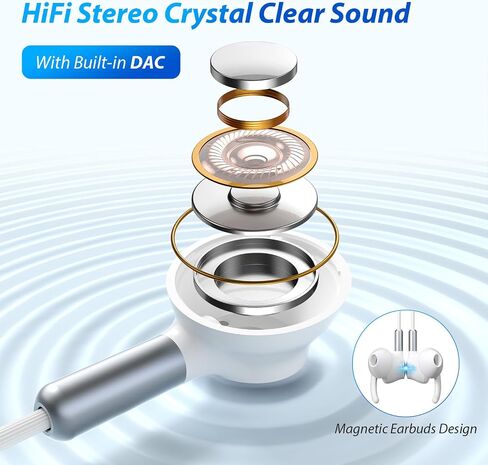 3.5mm Earbuds Wired Headphones Secure Wingtip,4.9FT Noise Canceling 3.5 MM in Saudi Arabia
